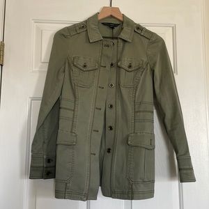 White House Black Market Olive Utility Jacket-Military style